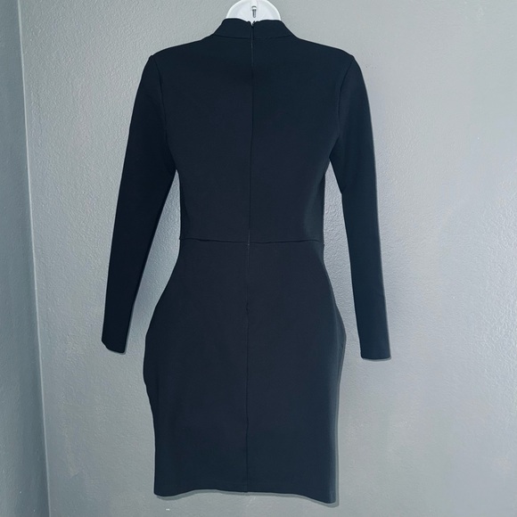 Tiger Mist Sexy Little Black Cut Out Sweetheart Party Long Sleeve Dress Medium - Picture 7 of 8